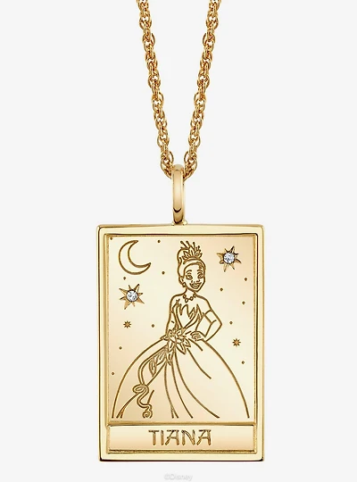 Disney x RockLove The Princess And The Frog Tiana Tablet Gold Plated Necklace