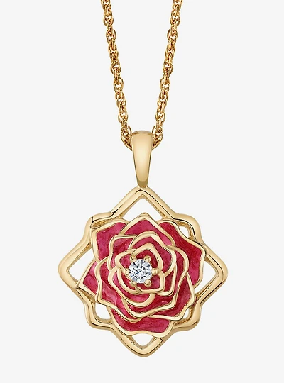 Disney x RockLove Beauty And The Beast Belle Keepsake Gold Plated Necklace