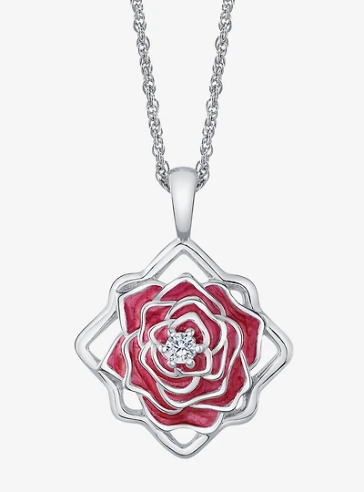 Disney x RockLove Beauty And The Beast Belle Keepsake Sterling Silver Necklace