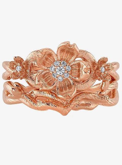 Disney x RockLove Mulan Cherry Blossom Stacker Rings