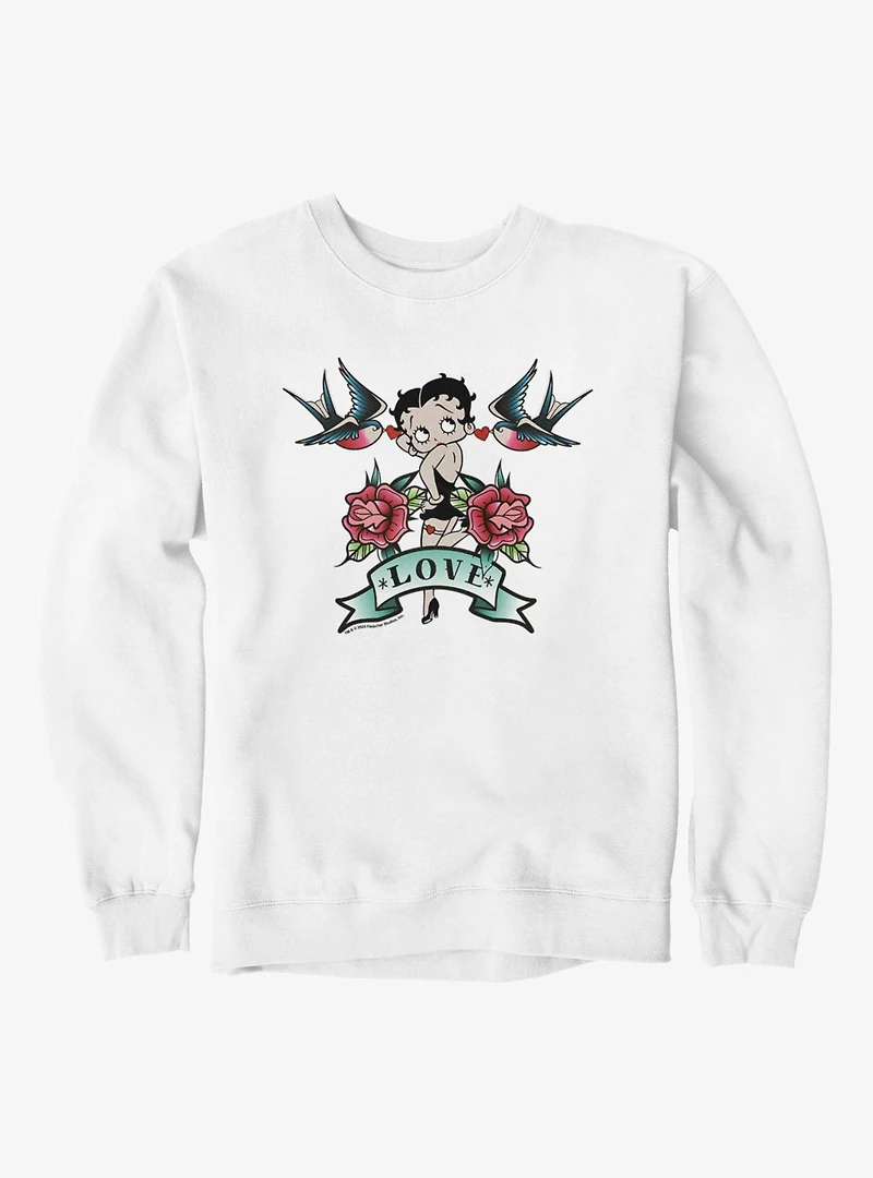 Betty Boop Love Tattoo Crew Sweatshirt