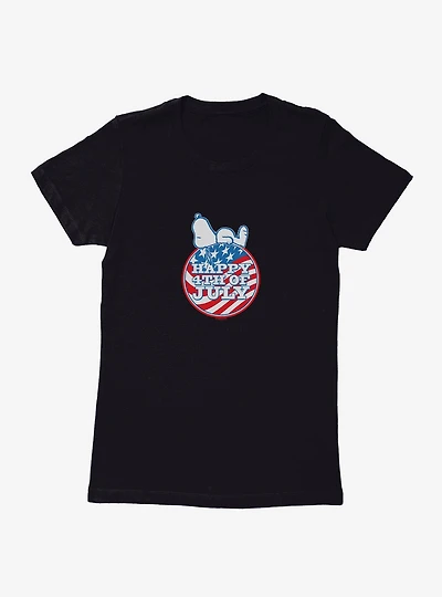 Peanuts Snoopy Happy 4th Of July Womens T-Shirt
