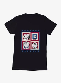 Peanuts Group Patriotic Squares Womens T-Shirt