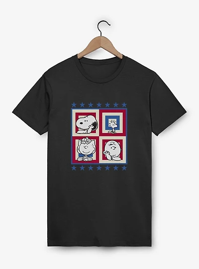 Peanuts Group Patriotic Squares T-Shirt