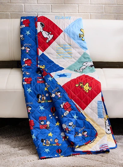 Peanuts Retro Reversible Quilted Blanket — BoxLunch Exclusive