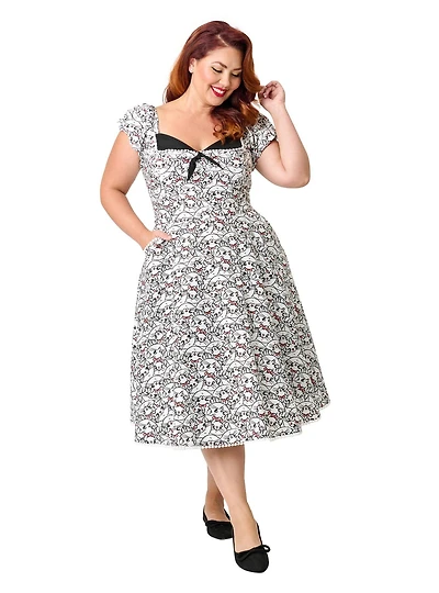 Disney Aristocats Collection by Unique Vintage Plus Marie All Over Print Swing Dress