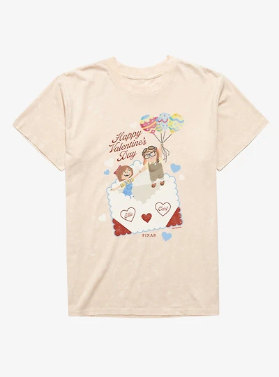 Disney Pixar Up Happy Valentine's Day Ellie & Carl Mineral Wash T-Shirt