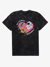 Disney Pixar Wall-E Will You Be My Valentine? Mineral Wash T-Shirt