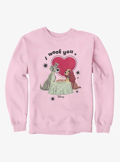 Disney Lady And The Tramp I Woof You Crew Sweatshirt