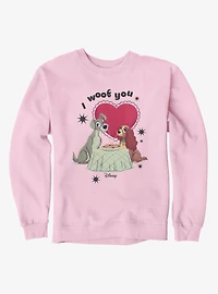 Disney Lady And The Tramp I Woof You Crew Sweatshirt