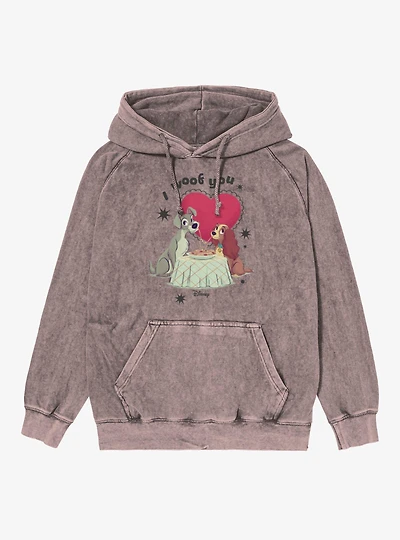 Disney Lady And The Tramp I Woof You Mineral Wash Hoodie