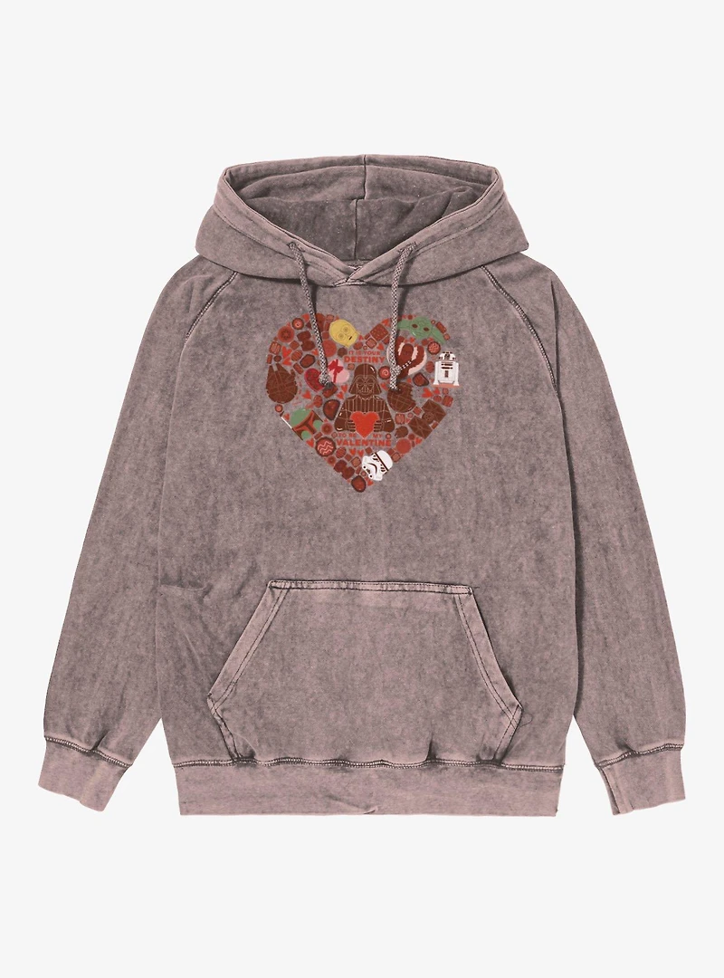 Star Wars Valentine's Day Chocolate Heart Mineral Wash Hoodie