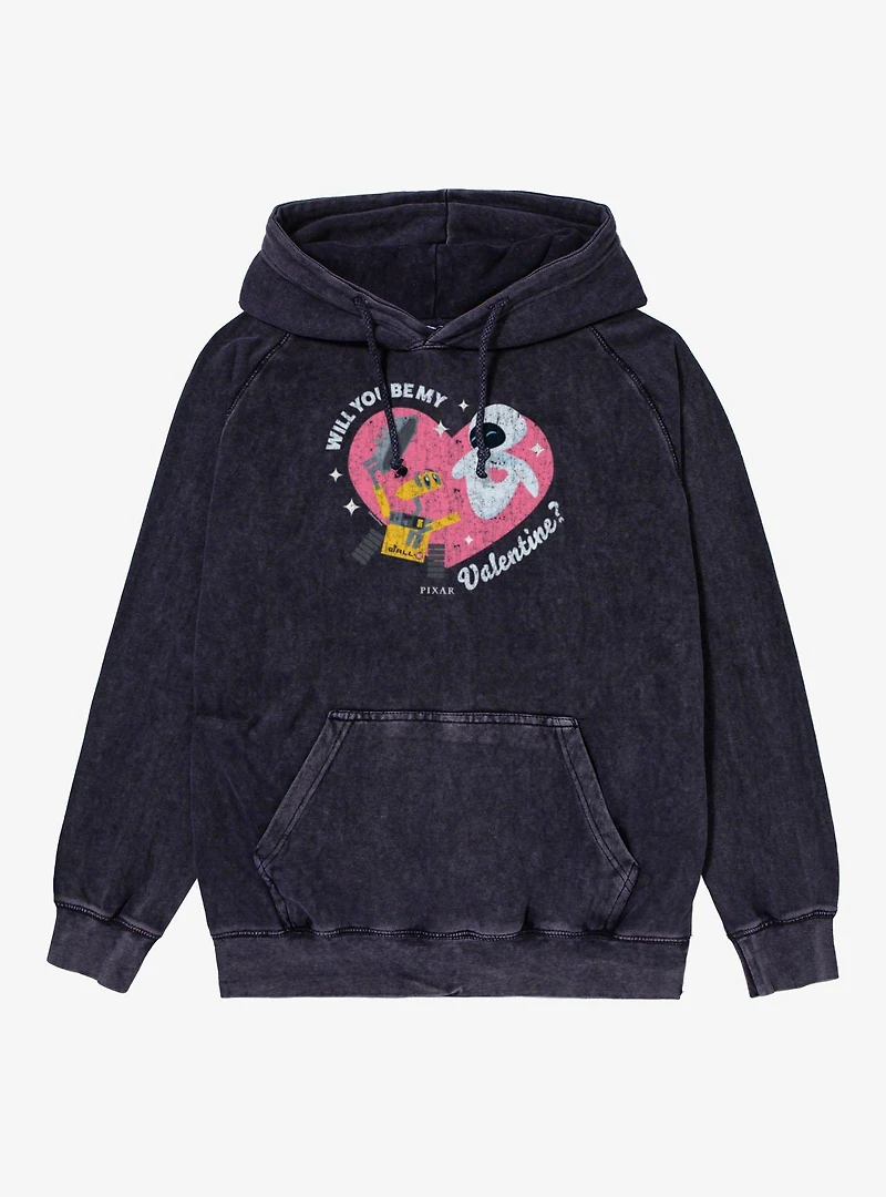 Disney Pixar Wall-E Will You Be My Valentine? Mineral Wash Hoodie