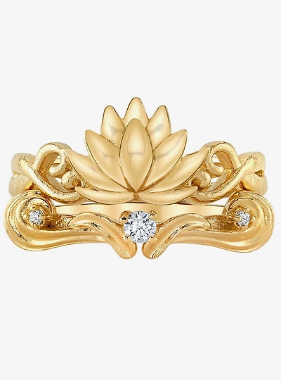 Disney x RockLove Aladdin Jasmine Lotus Stacker Rings