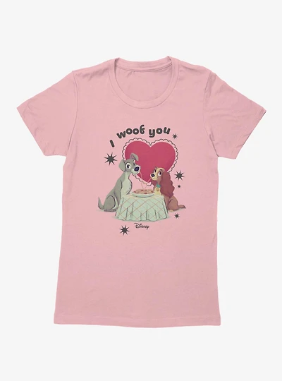 Disney Lady And The Tramp I Woof You Womens T-Shirt