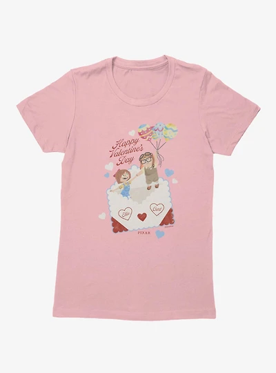 Disney Pixar Up Happy Valentine's Day Ellie And Carl Womens T-Shirt