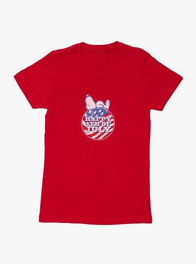 Peanuts Snoopy Happy 4th Of July Womens T-Shirt