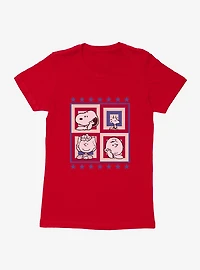 Peanuts Group Patriotic Squares Womens T-Shirt