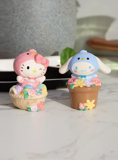 Sanrio Hello Kitty and Cinnamoroll Easter Baskets Salt & Pepper Shaker Set