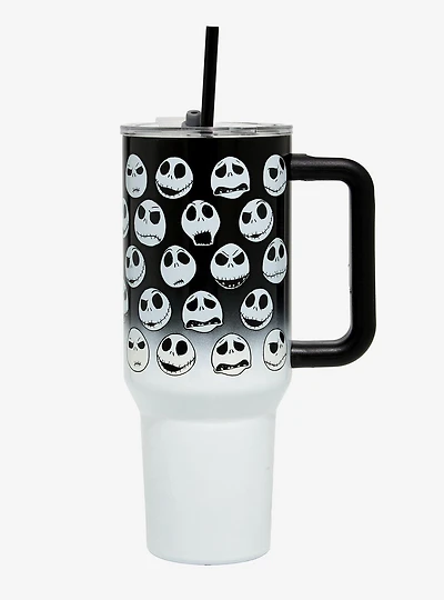 Disney The Nightmare Before Christmas Jack Skellington Faces Straw Tumbler with Handle