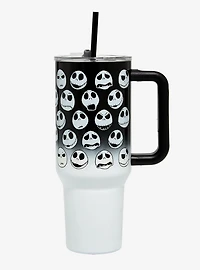 Disney The Nightmare Before Christmas Jack Skellington Faces Straw Tumbler with Handle