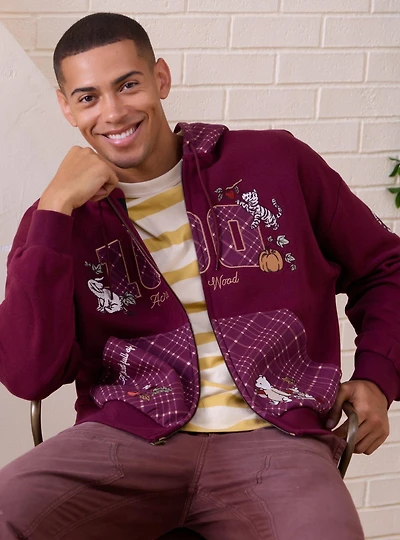 Disney Winnie the Pooh Hundred Acre Wood Plaid Zippered Hoodie - BoxLunch Exclusive