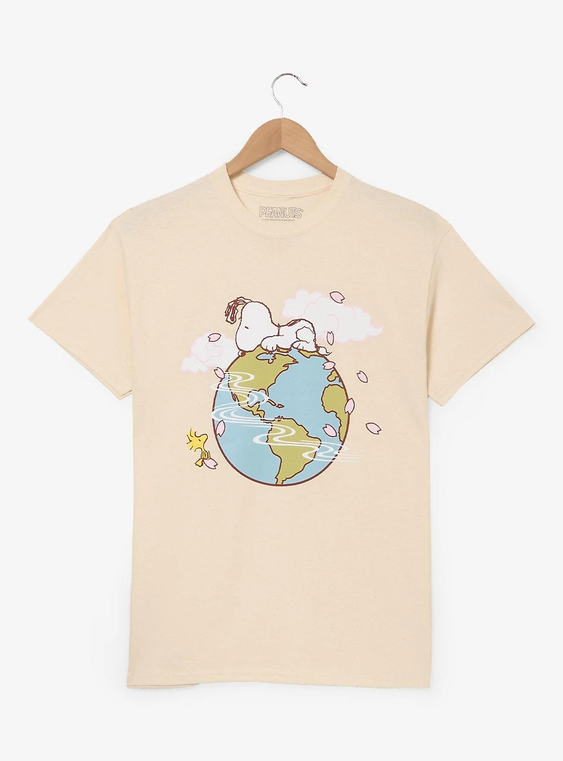Peanuts Snoopy & Woodstock Floral Globe T-Shirt - BoxLunch Exclusive