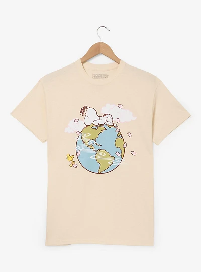 Peanuts Snoopy & Woodstock Floral Globe T-Shirt - BoxLunch Exclusive