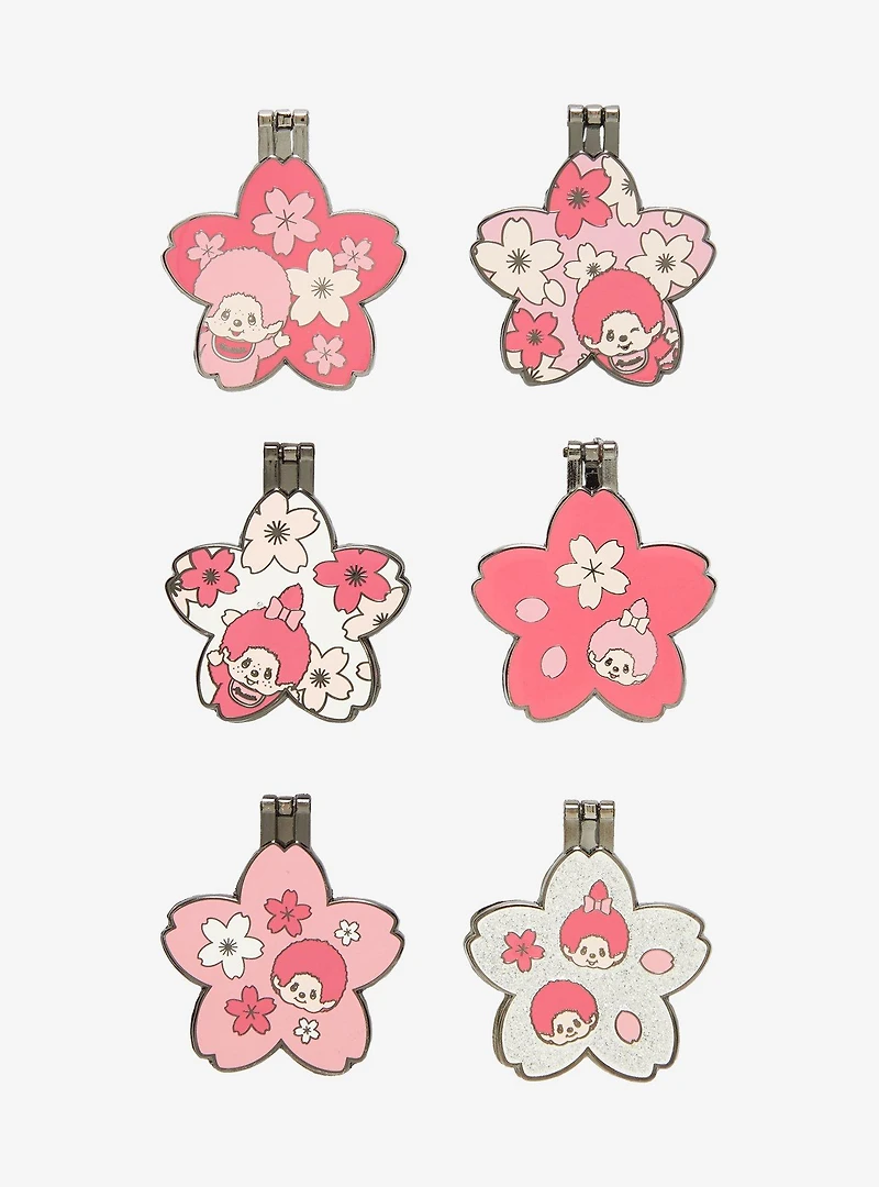 Whatever! Makes You Happy x Monchhichi Cherry Blossom Hinge Blind Box Enamel Pin