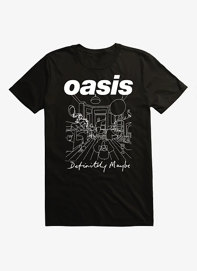 Oasis Definitely Maybe Line Drawing T-Shirt