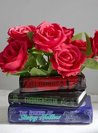 Horror Book Stack Figural Vase