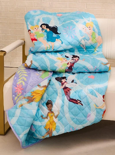 Disney Fairies Tinker Bell and Friends Retro Quilted Blanket — BoxLunch Exclusive