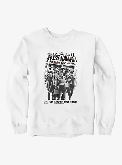 Stranger Things Hawkins Newspaper Poster Sweatshirt