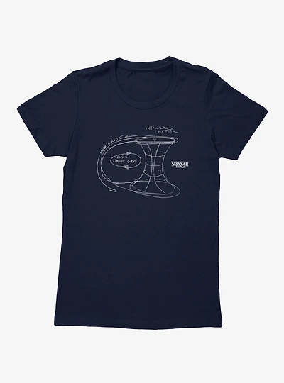 Stranger Things Timewarp Theory Sketch Womens T-Shirt