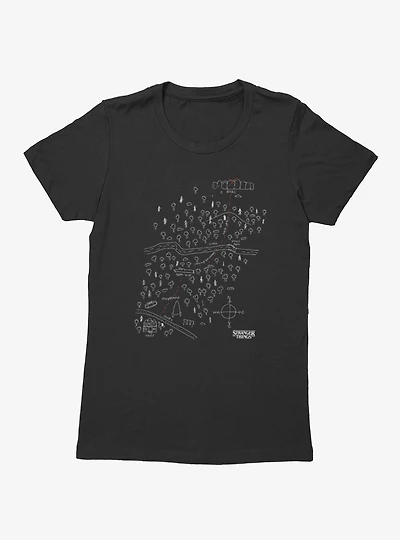 Stranger Things House To Rocks Map Womens T-Shirt