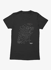 Stranger Things House To Rocks Map Womens T-Shirt