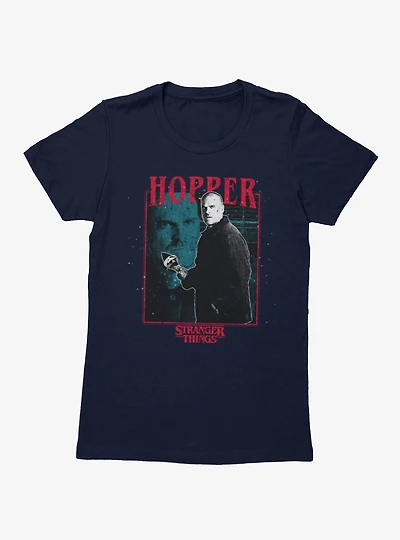 Stranger Things Hopper Action Collage Womens T-Shirt
