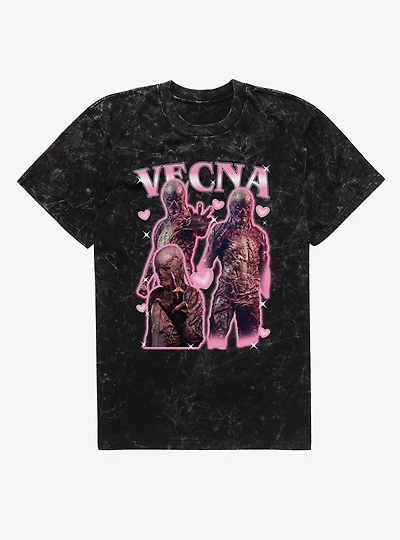 Stranger Things Vecna Love Collage Mineral Wash T-Shirt