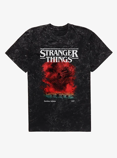 Stranger Things Vecna Hawkins Poster Mineral Wash T-Shirt