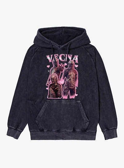 Stranger Things Vecna Love Collage Mineral Wash Hoodie