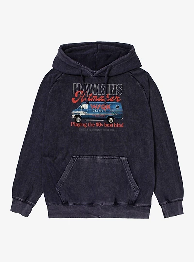 Stranger Things WSQK The 80'S Van Mineral Wash Hoodie