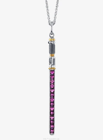 Star Wars X RockLove Mace Windu Crystal Lightsaber Necklace
