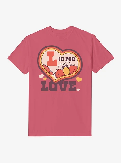 Sesame Street Elmo L Is For Love Garment-Dyed T-Shirt