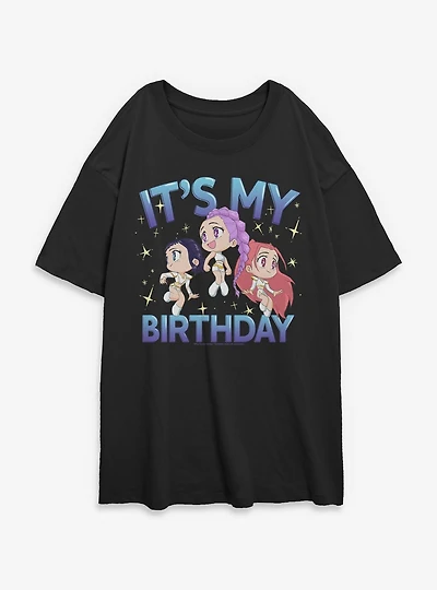 KPop Demon Hunters HUNTR/X It's My Birthday Womens Oversized T-Shirt