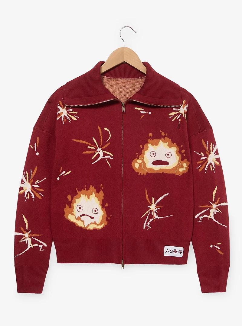 Studio Ghibli® Howl's Moving Castle Calcifer Women's Plus Double Zippered Cardigan - BoxLunch Exclusive