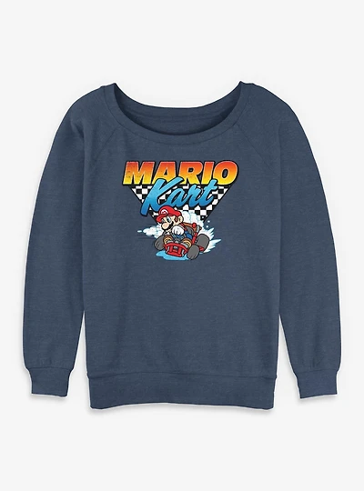 Nintendo Mario Team Driver Kart Womens Slouchy Sweatshirt