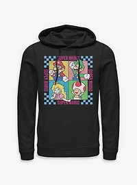 Nintendo Super Mario Checkered Squares Characters Hoodie