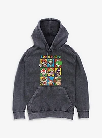 Nintendo Super Mario Character Hall Of Fame Mineral Wash Hoodie