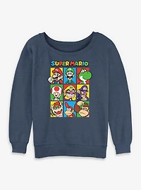Nintendo Super Mario Character Hall Of Fame Womens Slouchy Sweatshirt