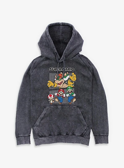 Nintendo Super Mario Watch Your Back Mineral Wash Hoodie